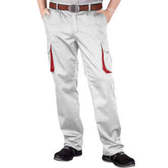 Pracovné nohavice s elastanom MANNLAND WHITE RED