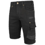 Pracovné rifľové kraťasy strečové JEANS STRETCH BLACK