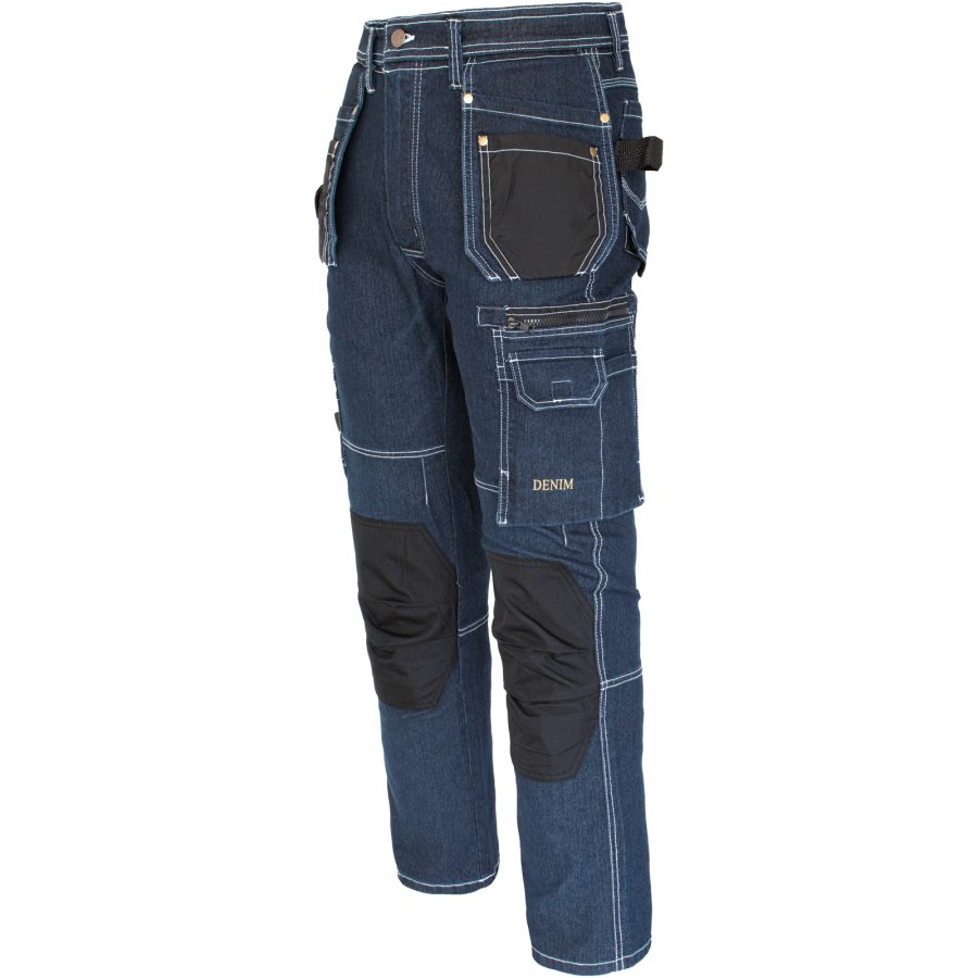 Pracovné rifľové nohavice strečové JEANS WORK BLUE